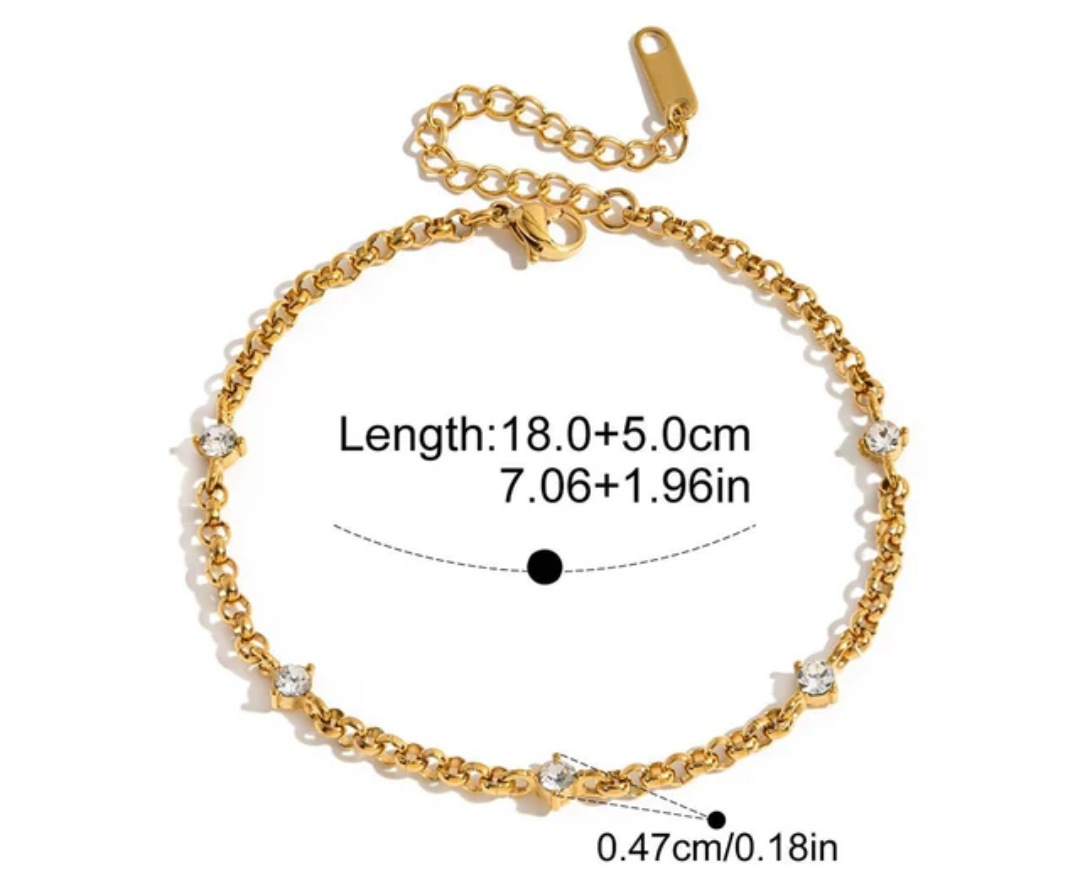 Crystal Detail Belcher Chain - Necklace or Bracelet