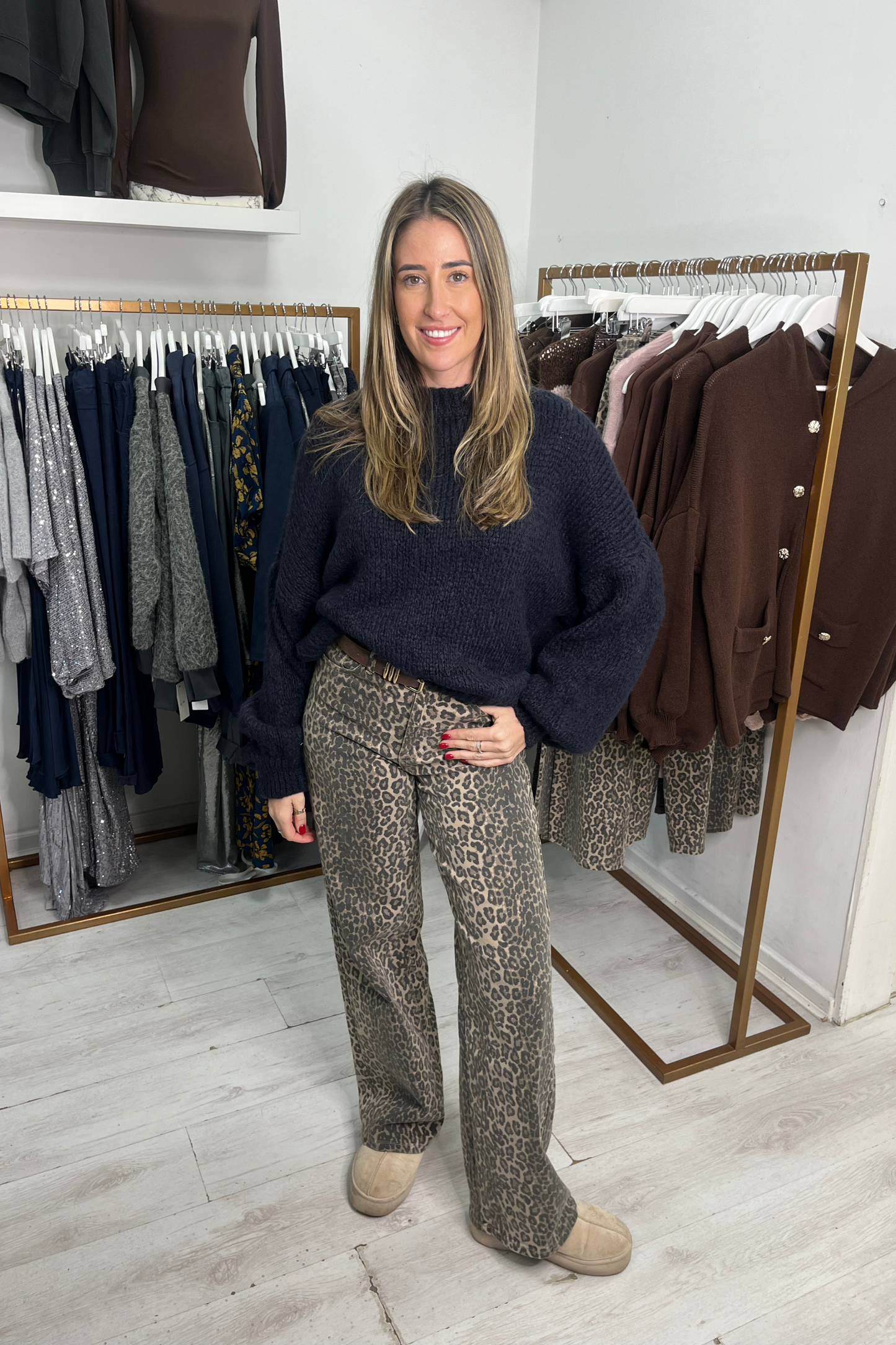 Cosy Round Neck Balloon Sleeve Jumper (Variants)