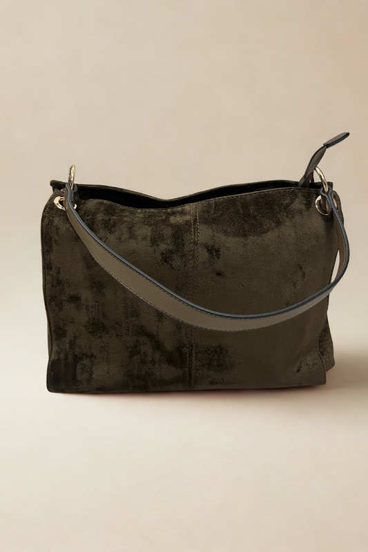 Faux Suede Slouchy Shoulder Bag (Variants)