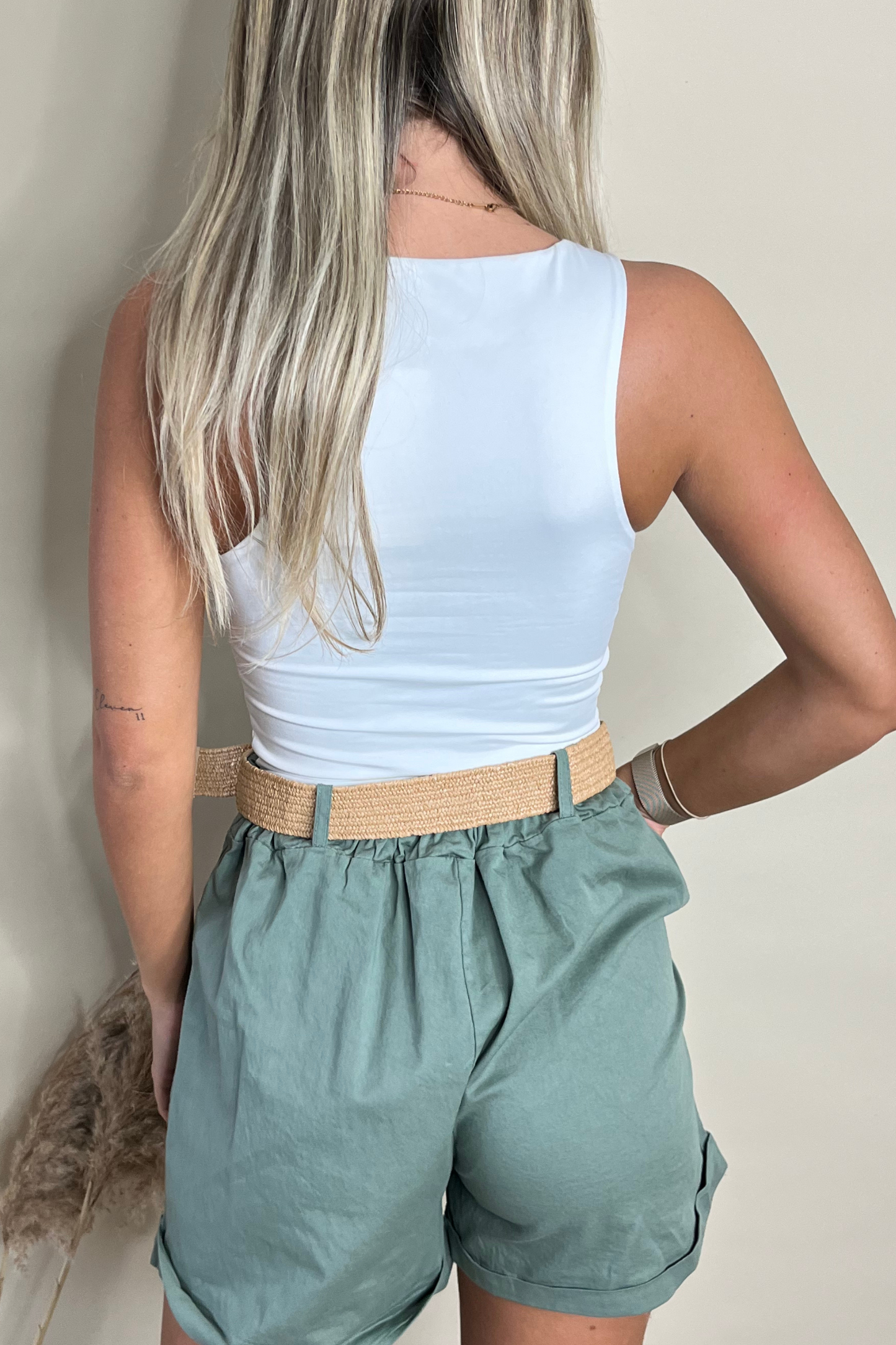 Belted High Waisted Shorts
