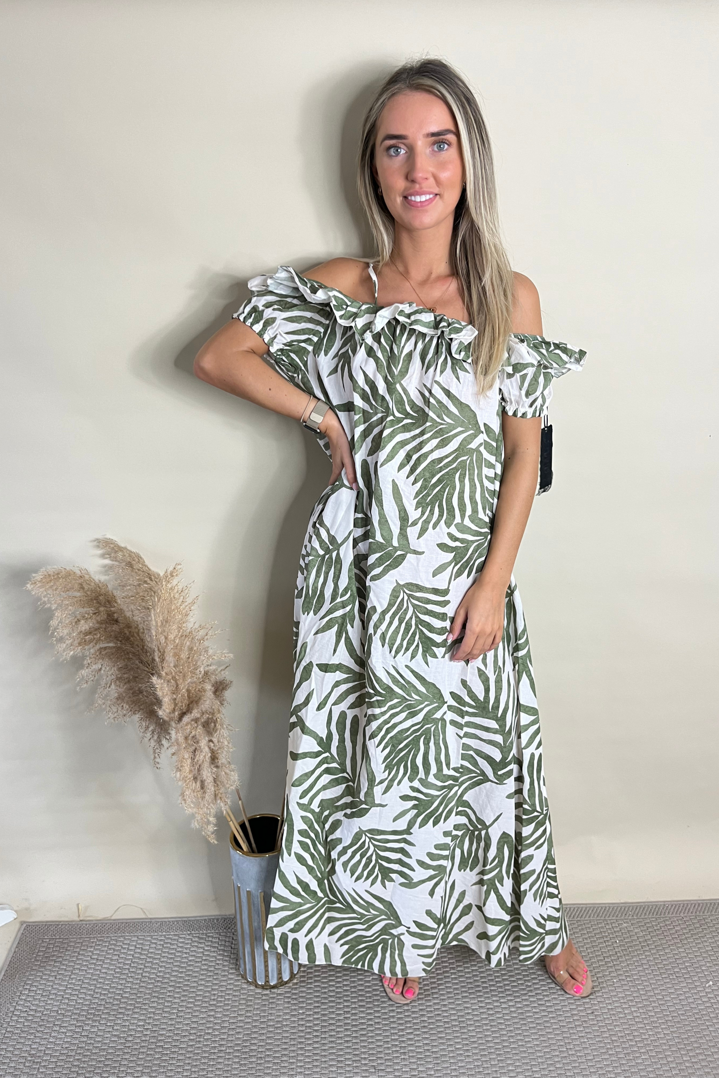 Leaf Midi Floaty Dress