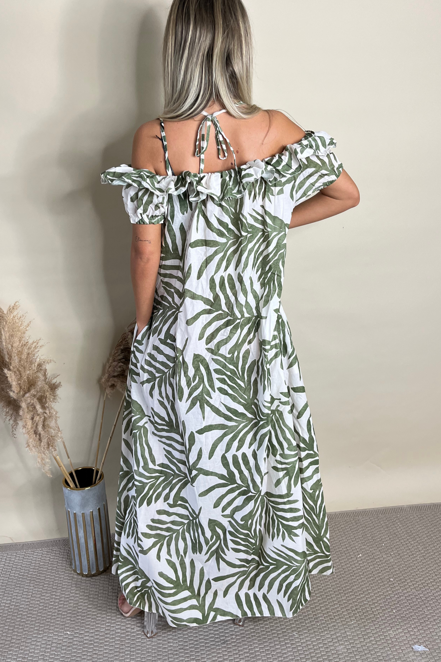 Leaf Midi Floaty Dress