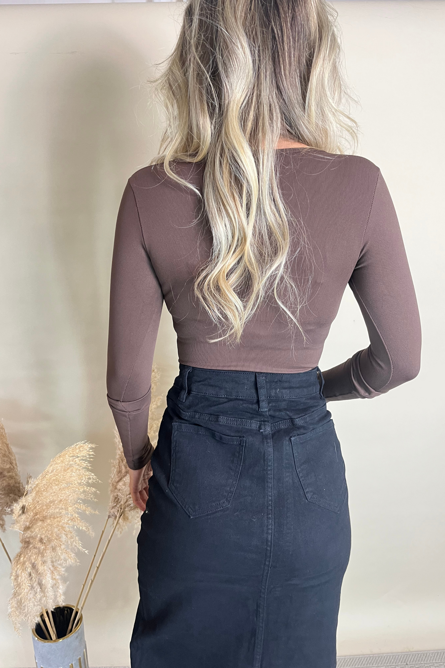 Square Neck Ribbed Bodysuit (variants available)