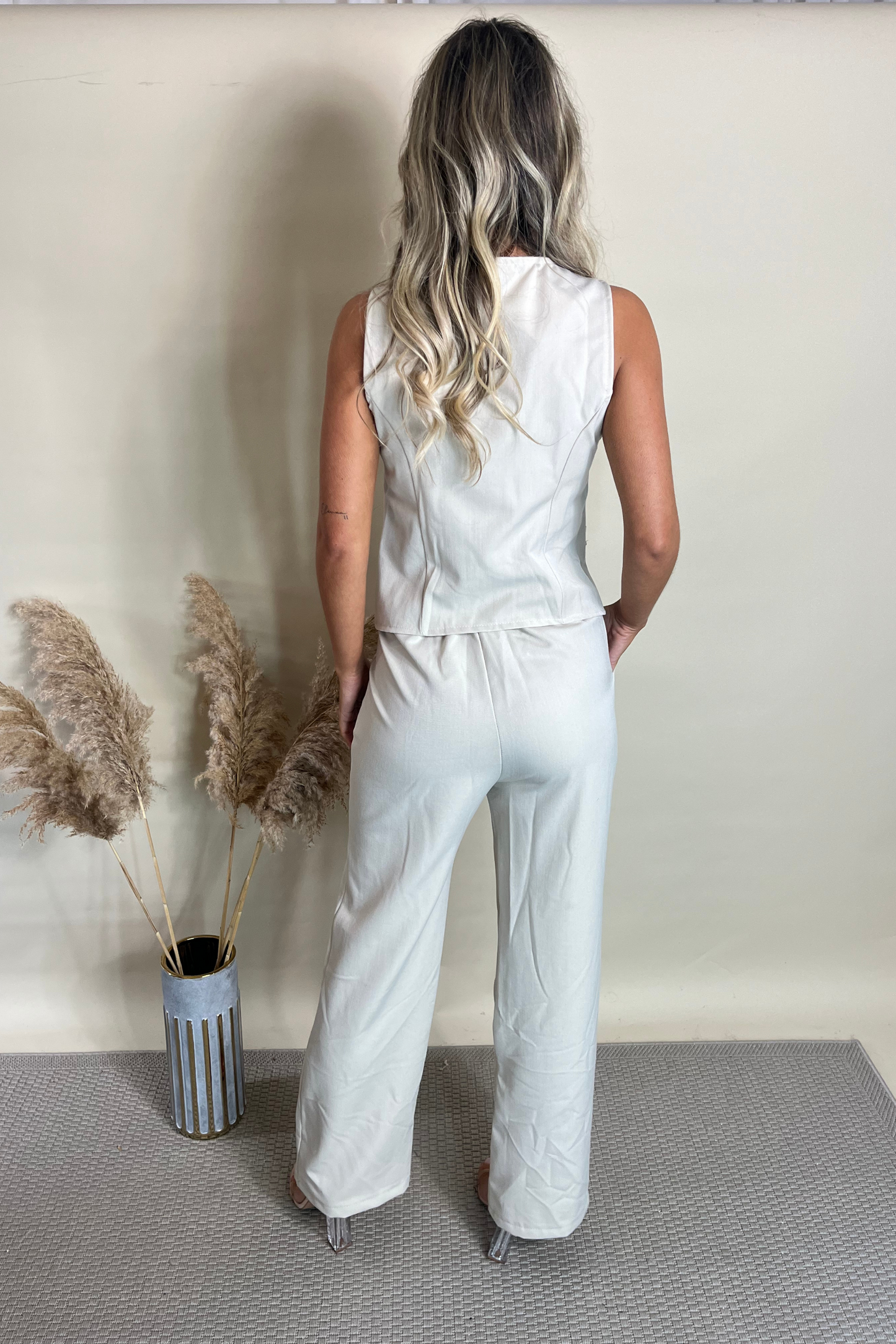 Waist Coat And Wide Leg Trouser Set (variants available )