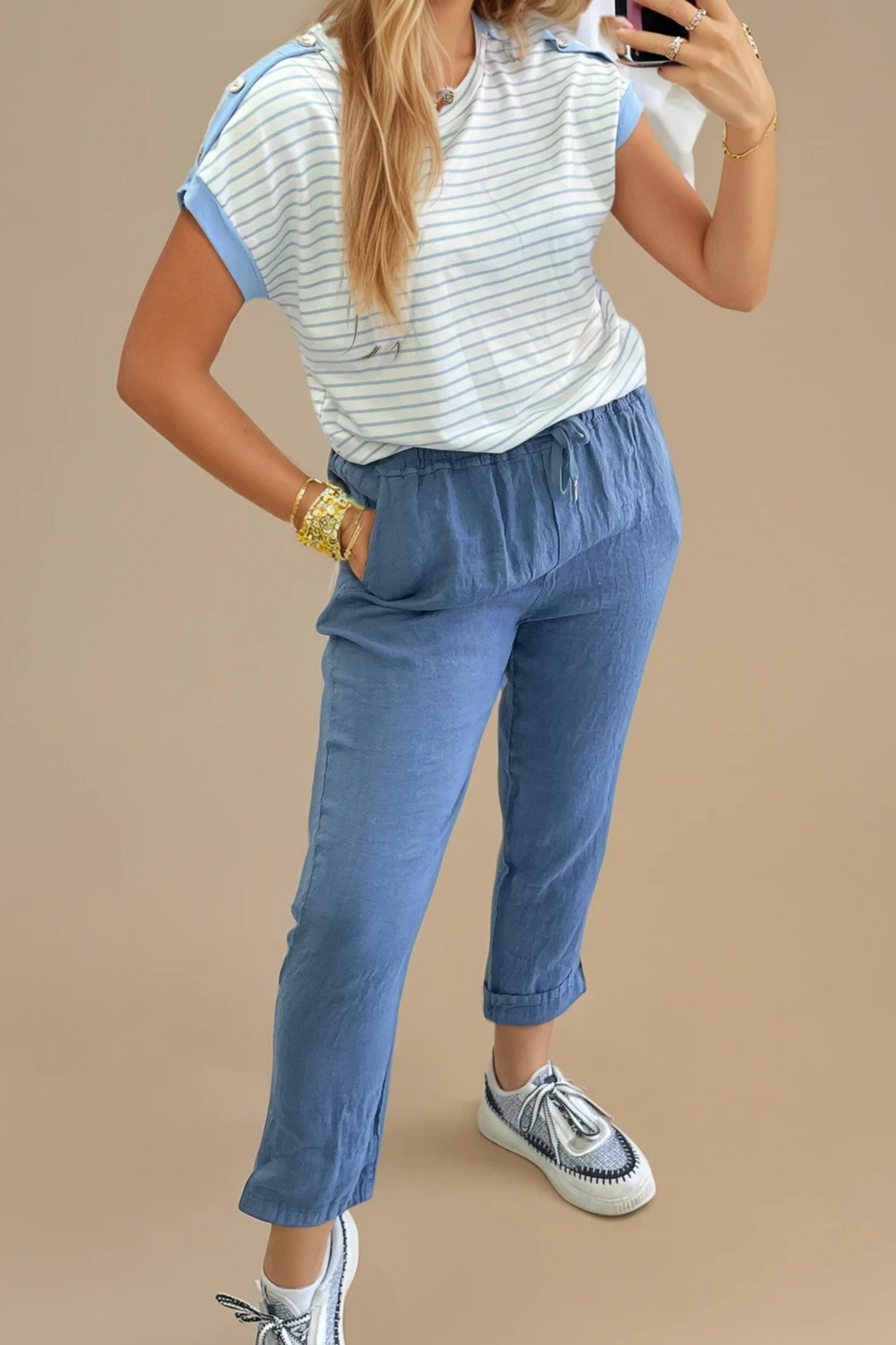 Linen Tie waist pants