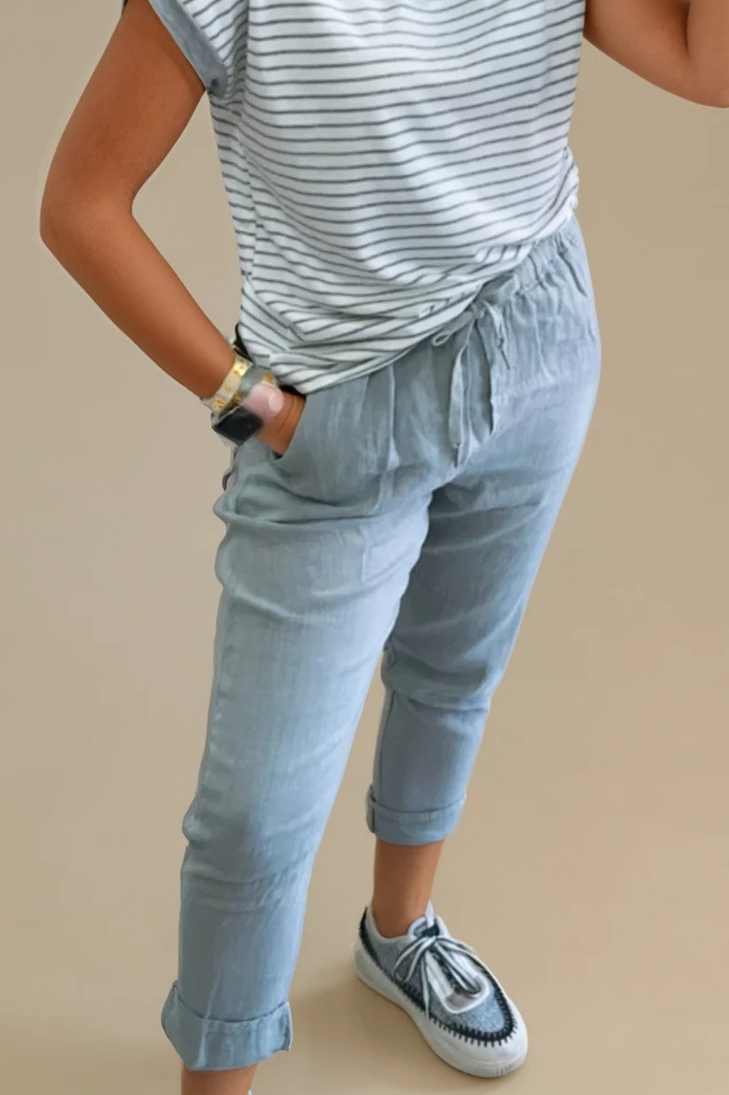 Linen Tie waist pants