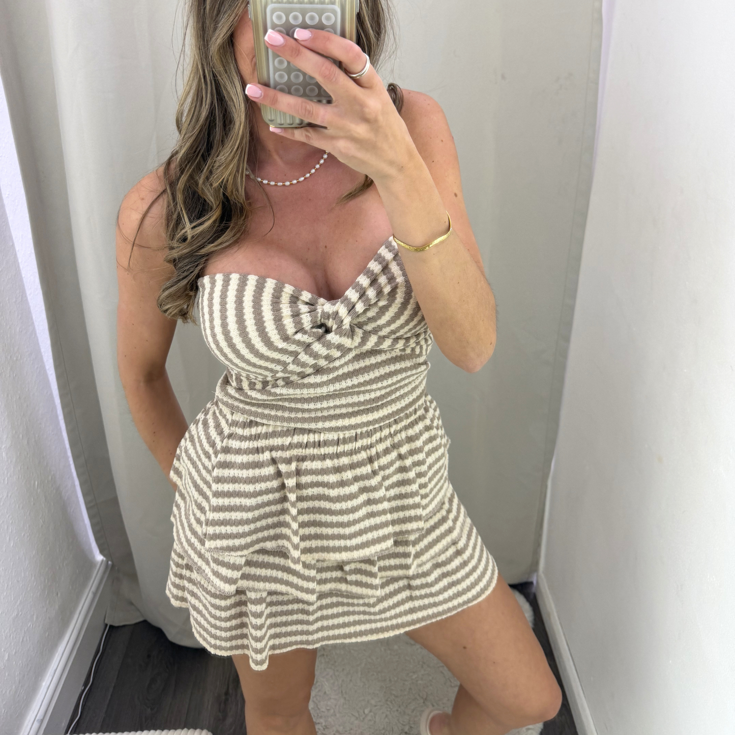 Stripe Twist Bandeau Top