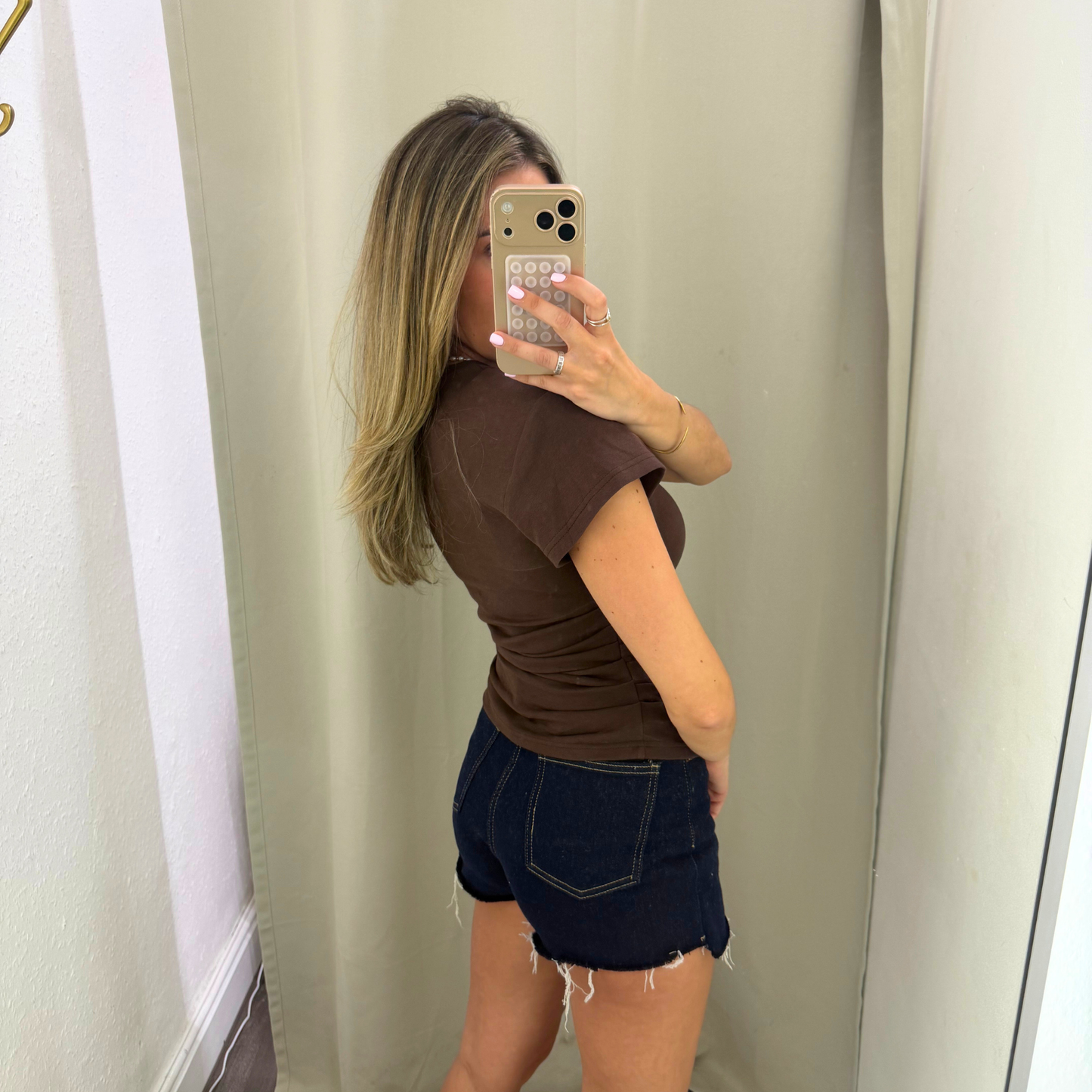 Essential Sculpt Tee – Chocolate Brown