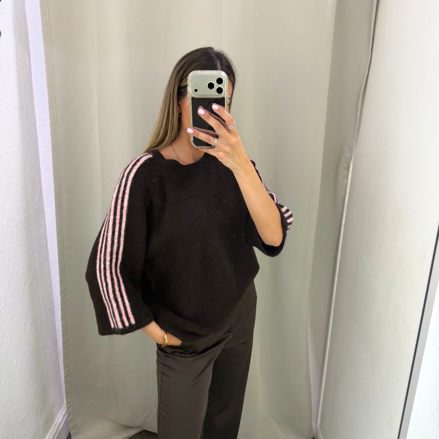 Stripe Sleeve Knit Jumper