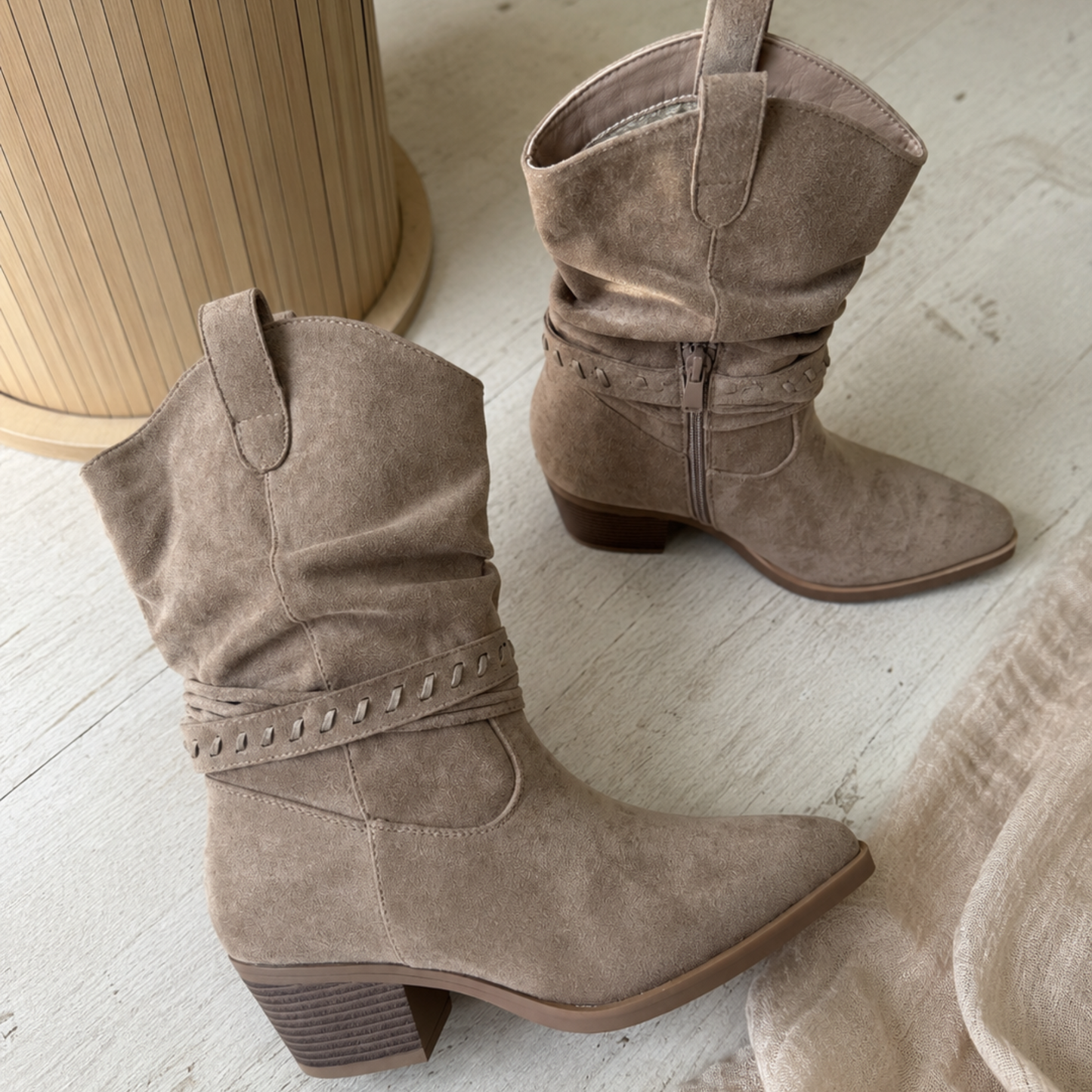 Taupe western cowboy boots