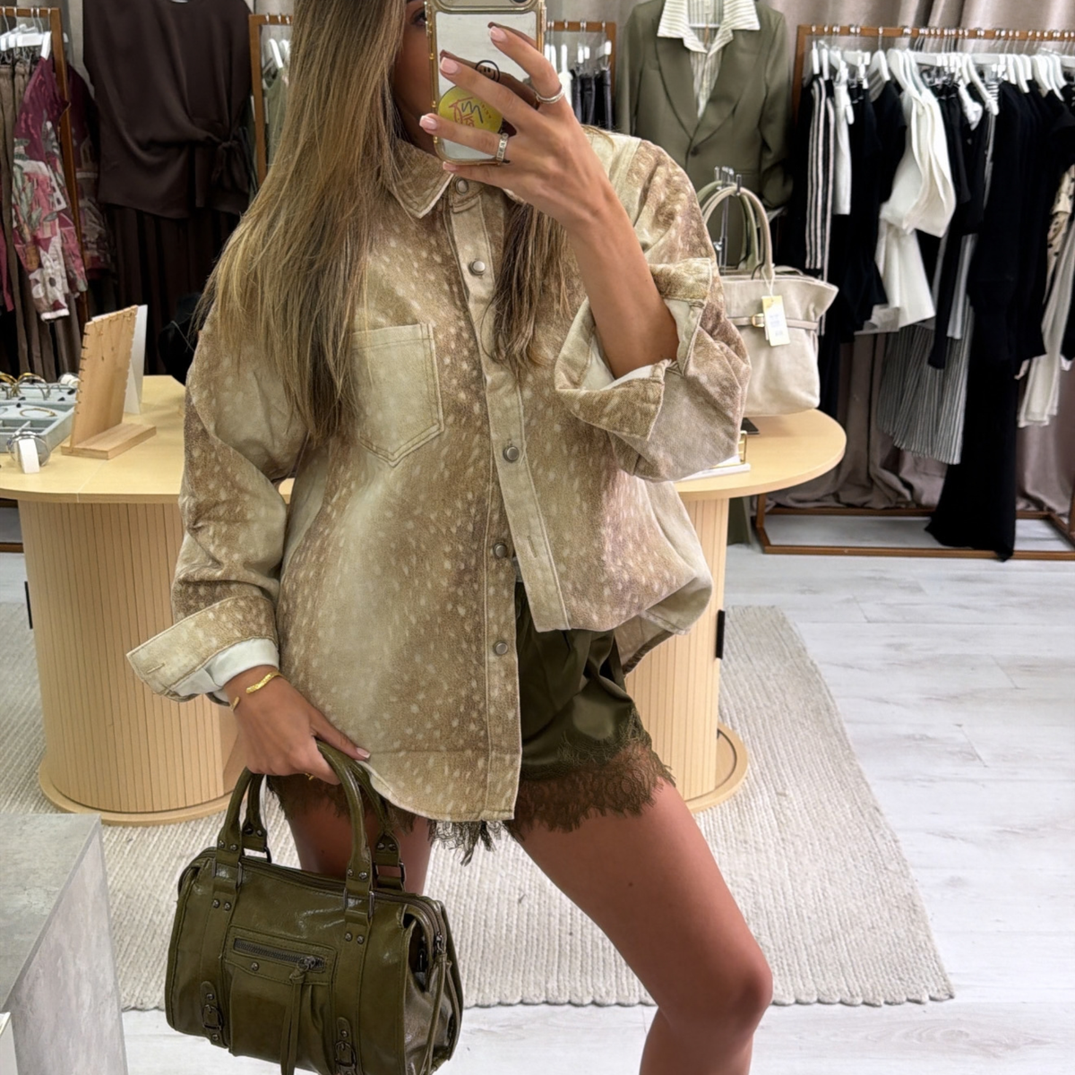 Bambi print oversized jacket