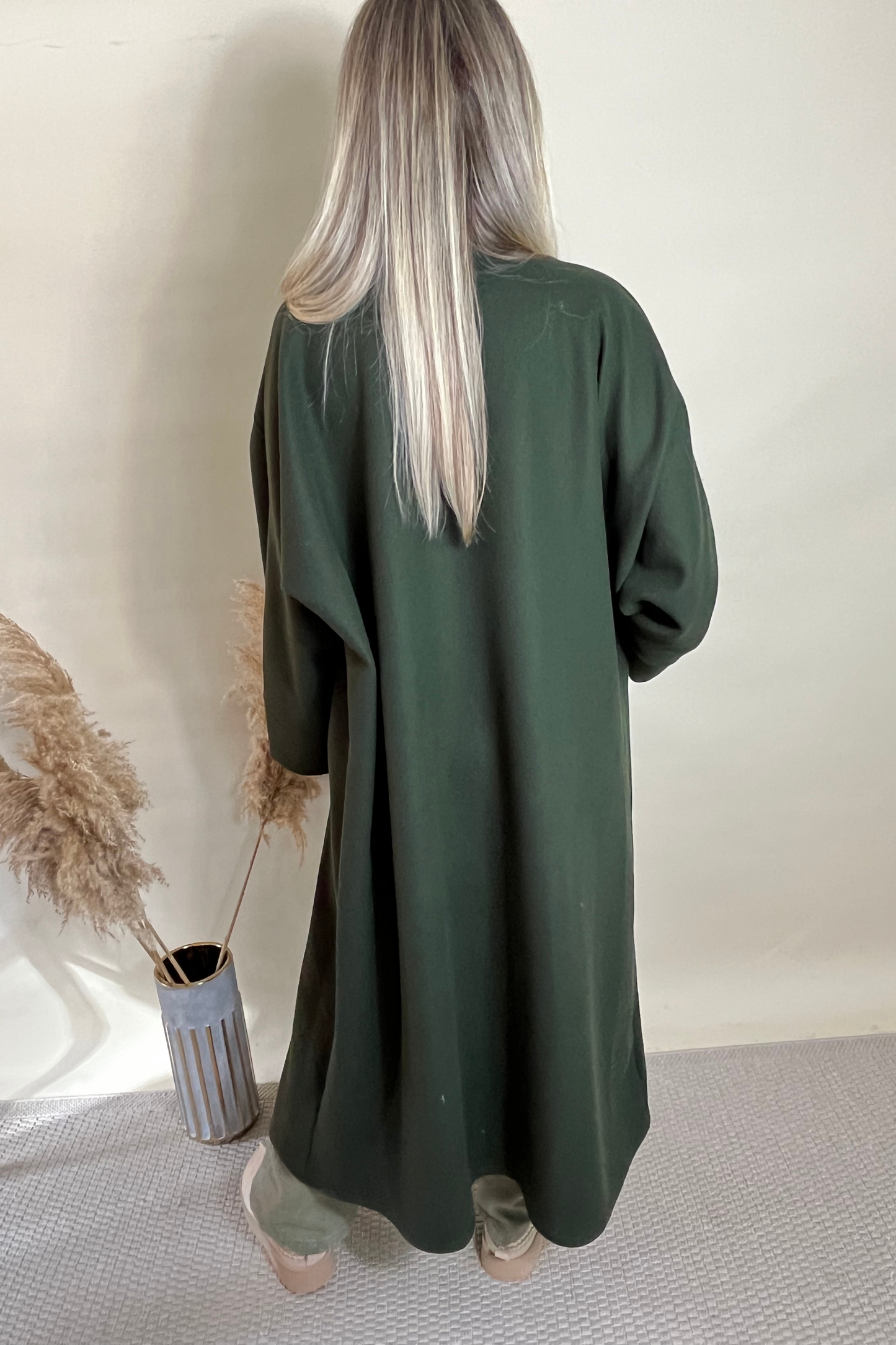 Khaki Oversized Pocketed Longline Coat