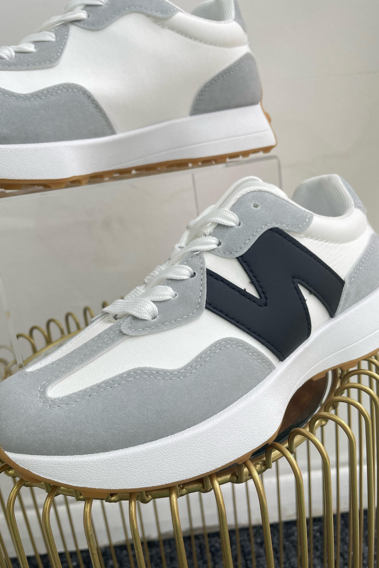 White & Black Runner Trainers