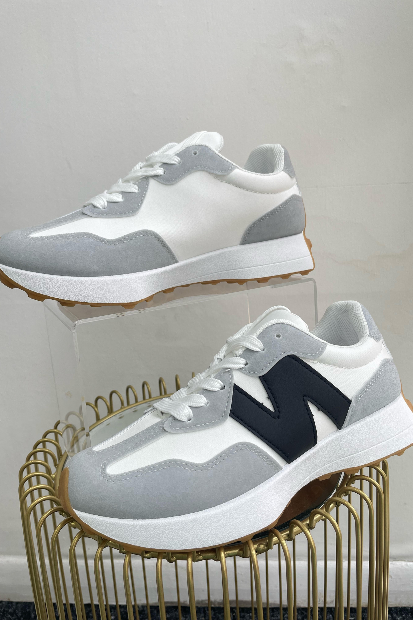 White & Black Runner Trainers