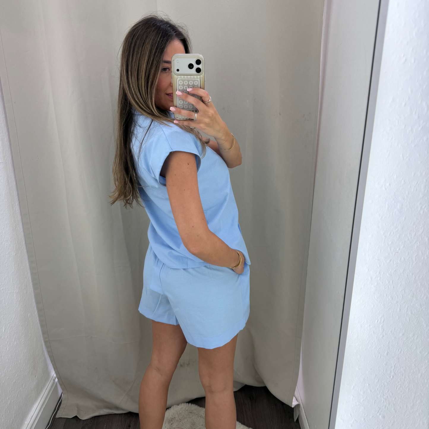 Everyday Drawstring Shorts – Powder Blue