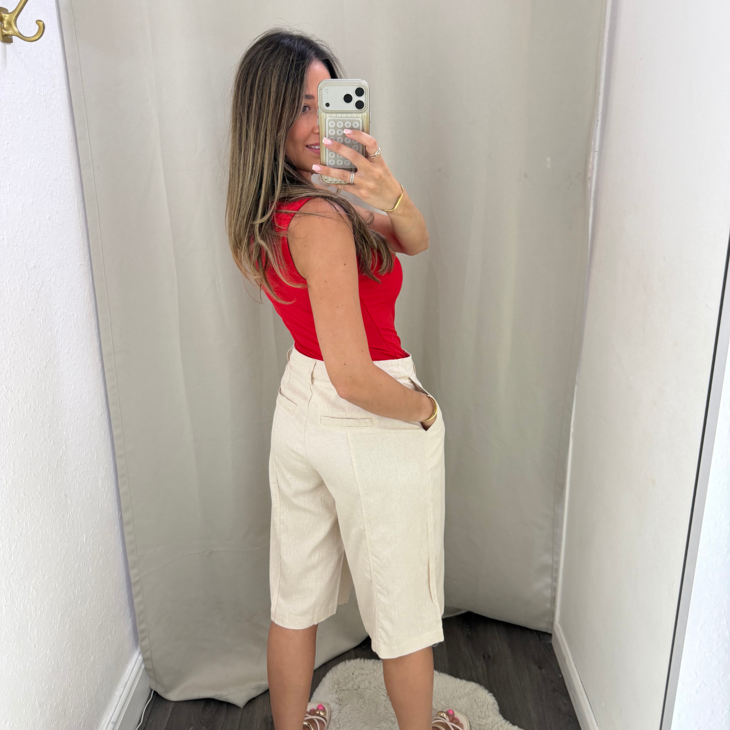 Riviera Tailored Bermuda Shorts – Natural