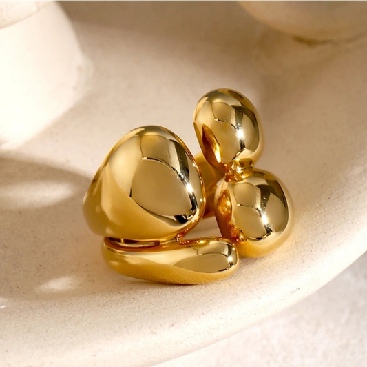 Chunky Modern Ring - Gold or Silver