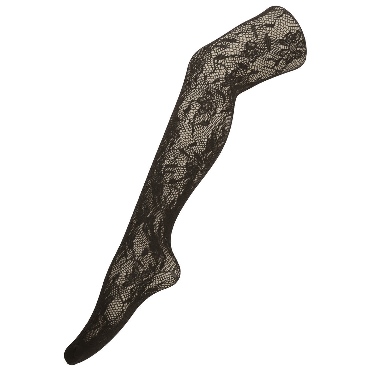 Brown Floral Fishnet Tights