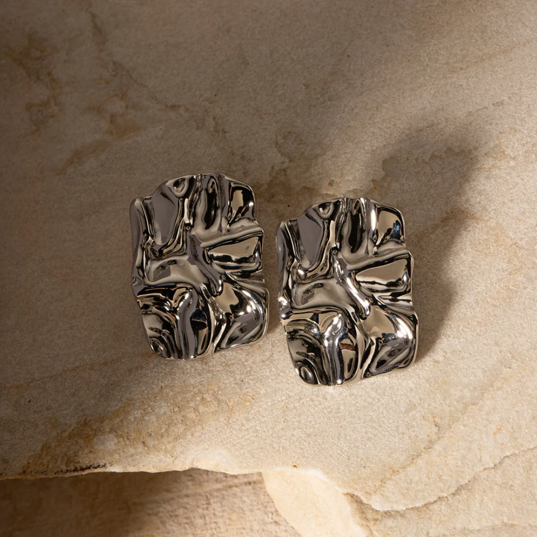 Crinkle Earrings - Gold or Silver