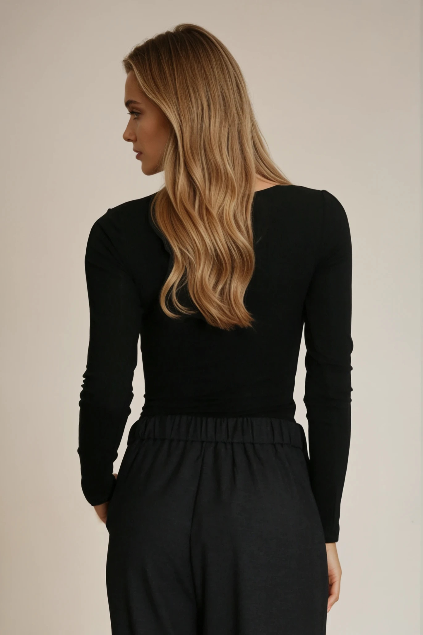 Square Neck Long Sleeve Top – Available in Burgundy & Black