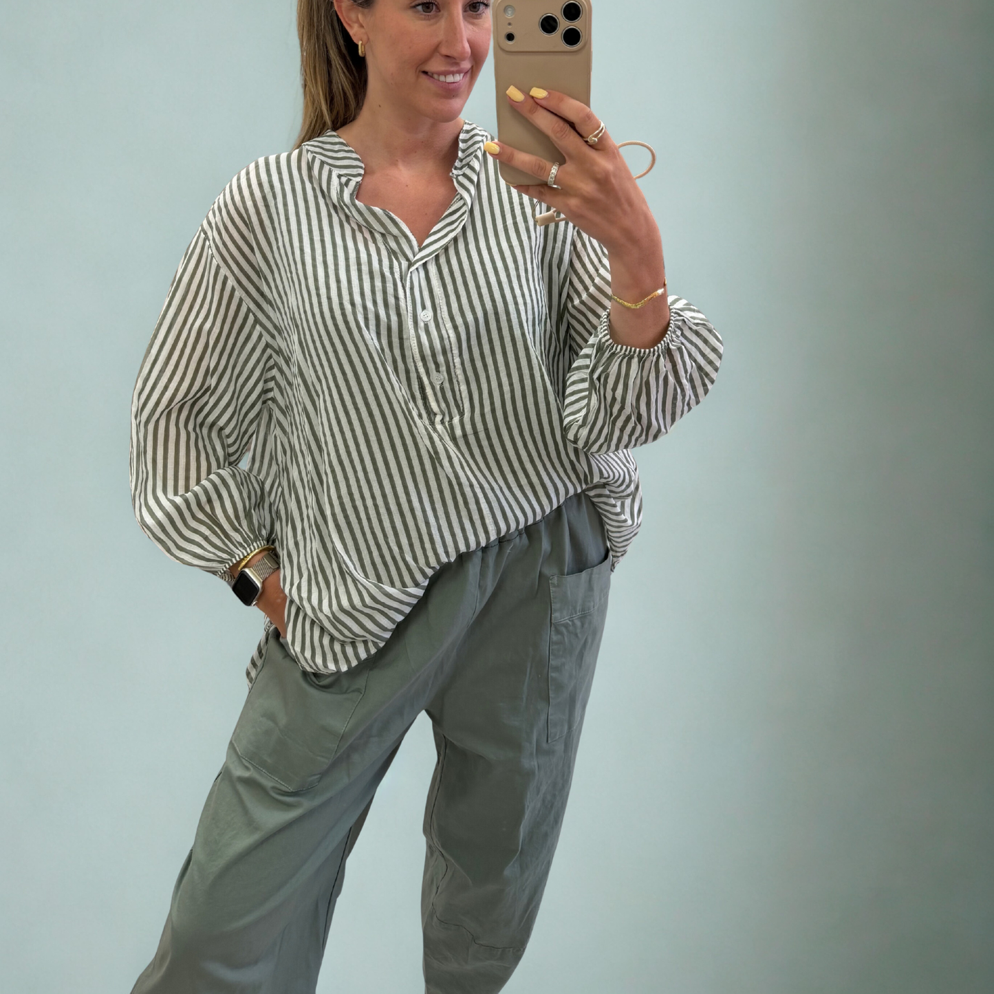Olive Relaxed Utility Trousers