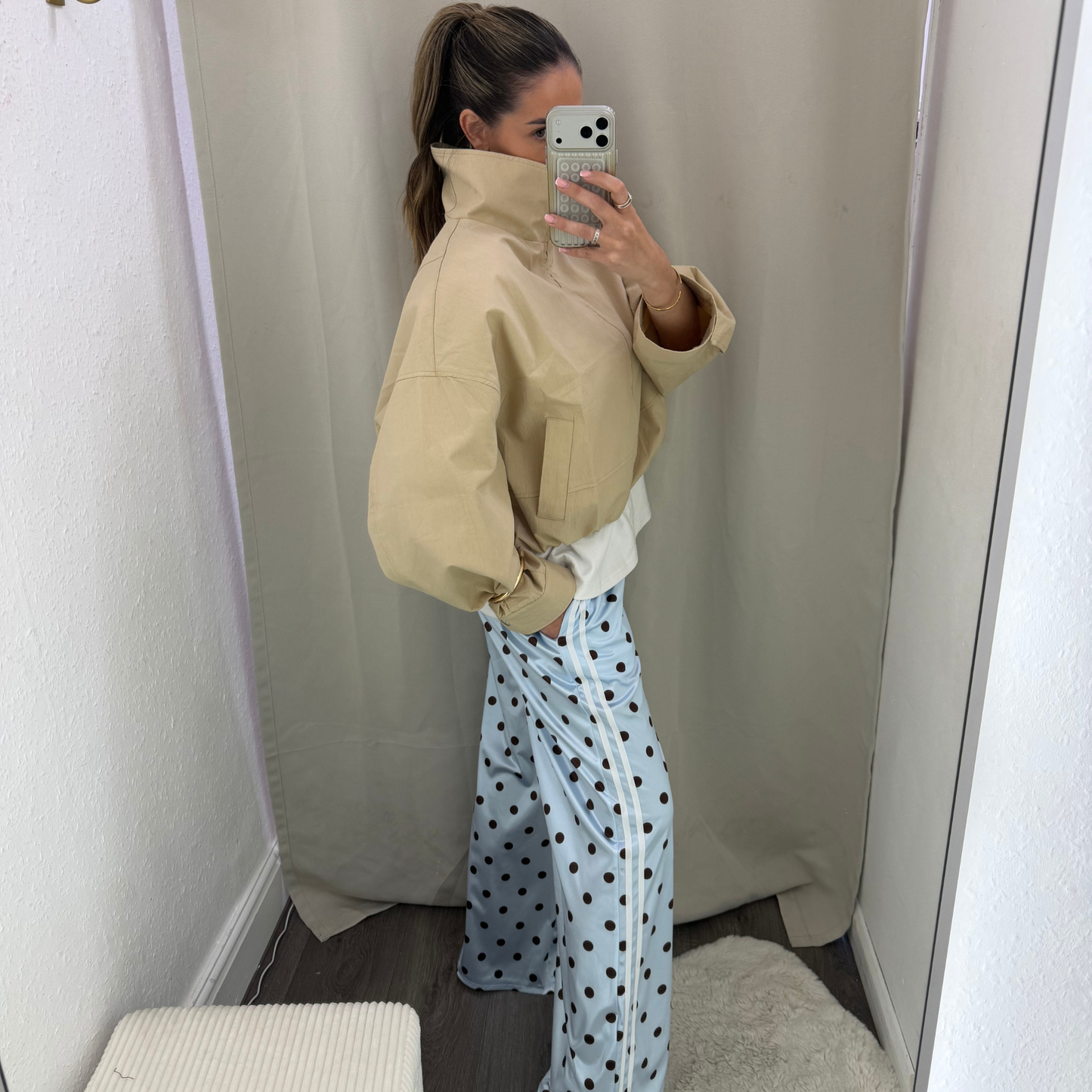 Polka Dot Satin Trousers