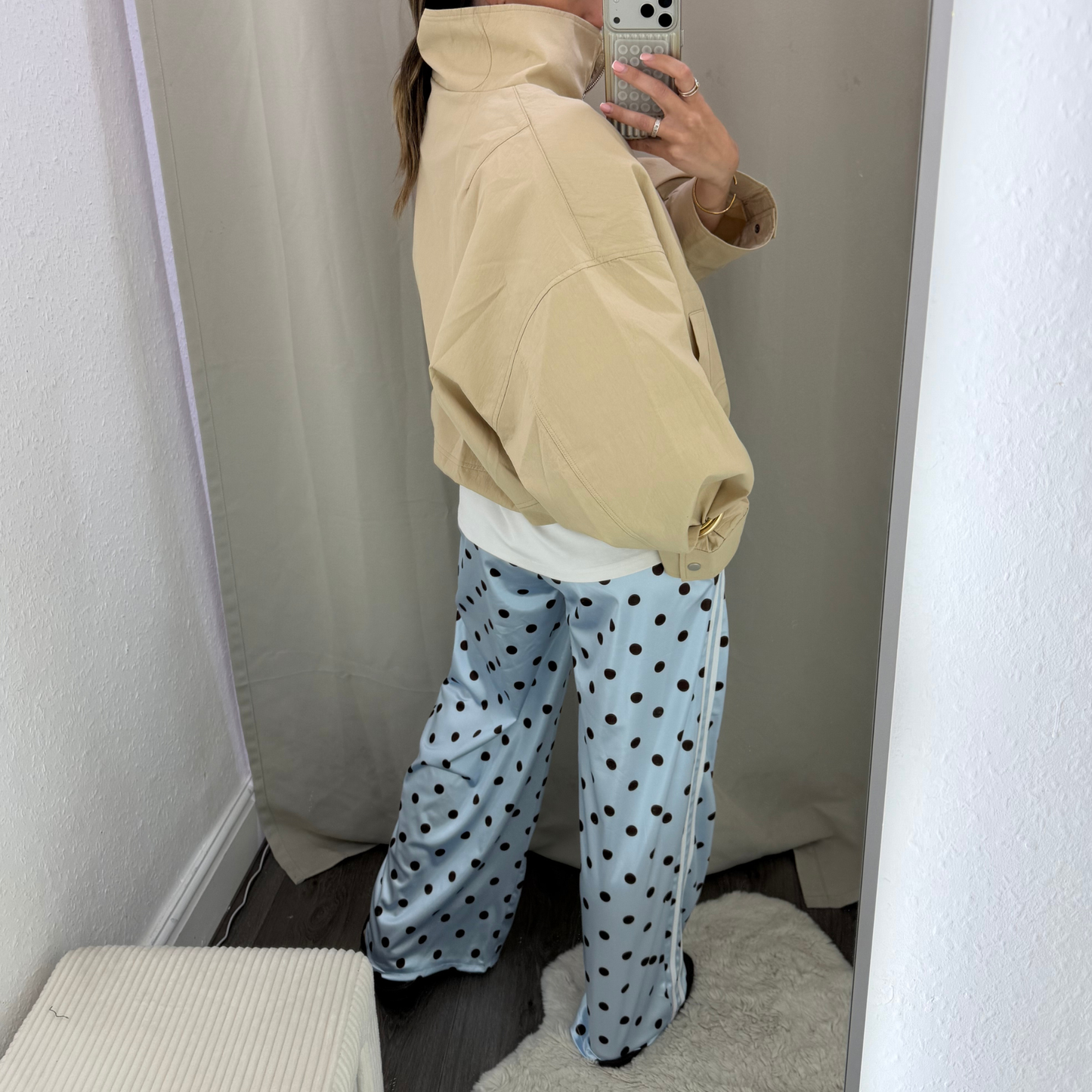 Polka Dot Satin Trousers