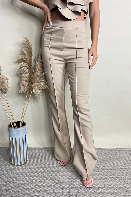 Camel High Waisted Suit Trousers