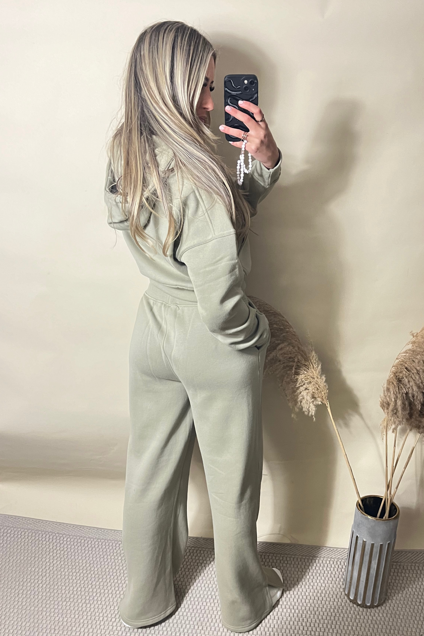NYC Hooded Cropped Sweatshirt And Wide Leg Jogger Set (variants available)