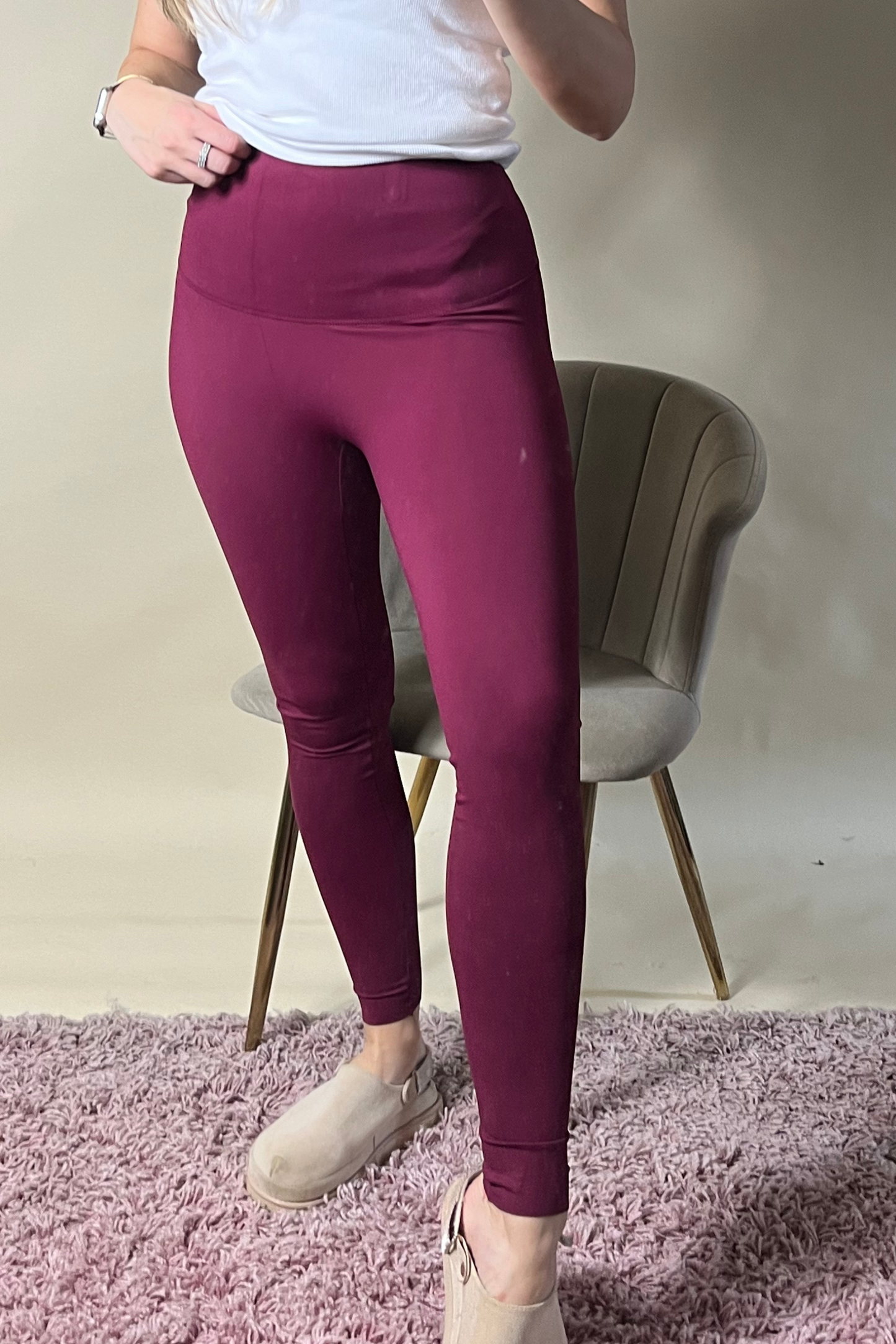 Burgundy seamless leggings