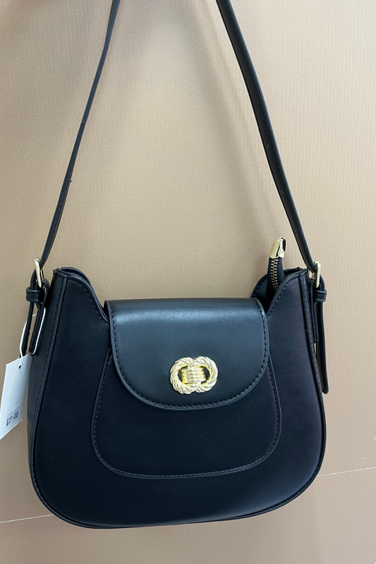 Black Luxe 2-in-1 Shoulder & Crossbody Bag