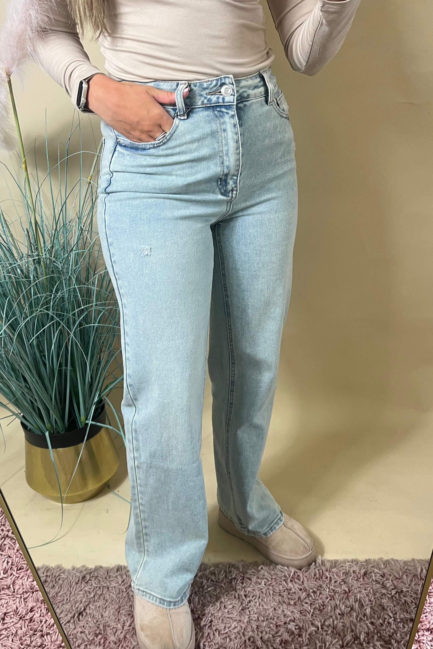 Classic Blue Straight-Leg Jeans