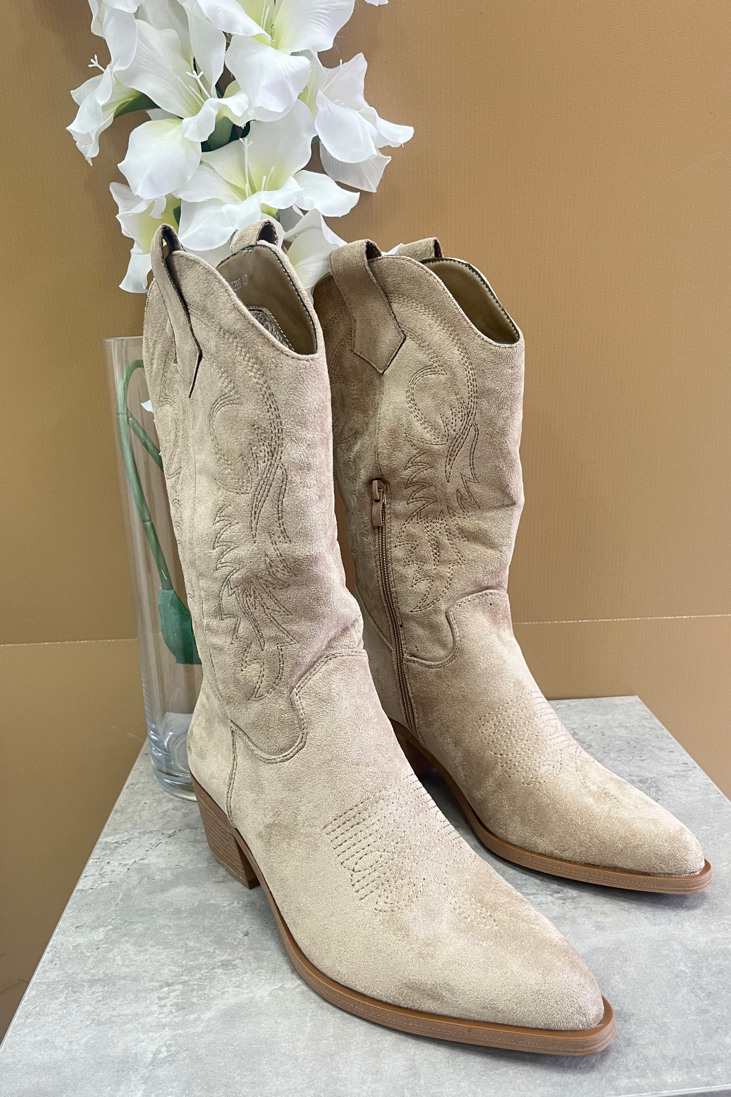 The Dakota Beige Cowboy Boots