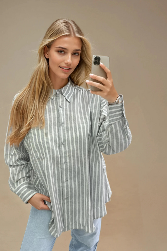 Grey stripe shirt