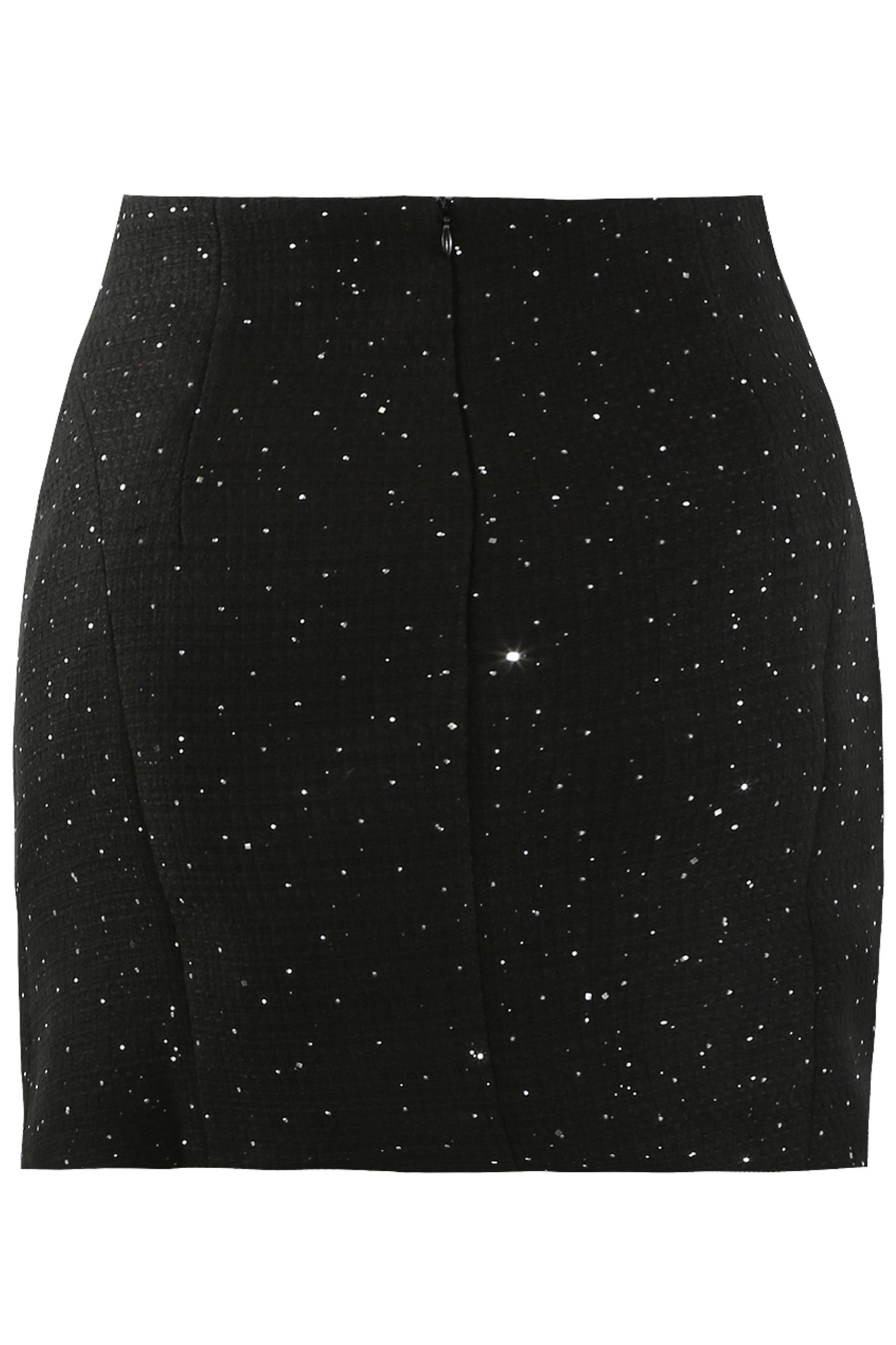 Black studded textured A-line skort
