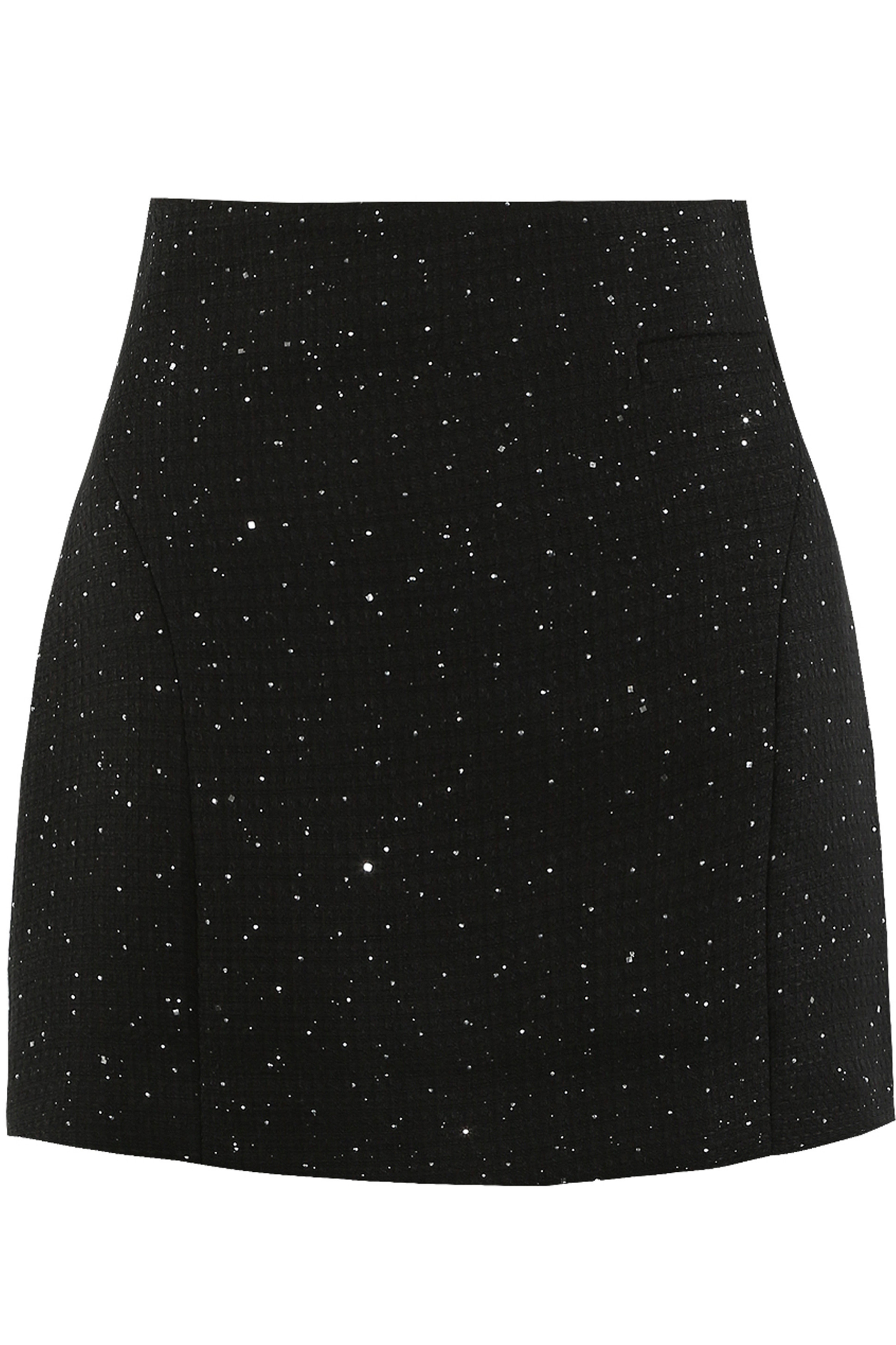 Black studded textured A-line skort