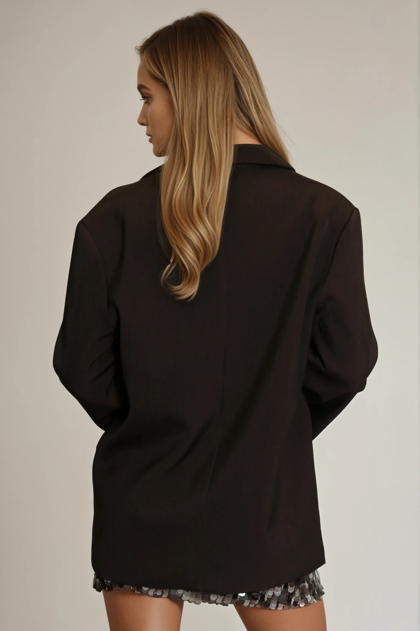 Brown oversized double button blazer