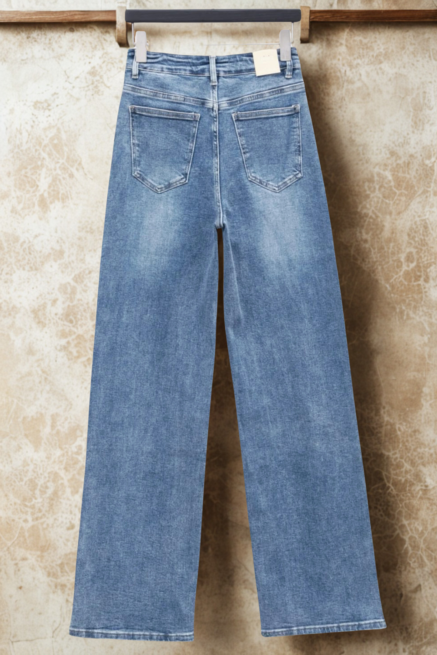 Vintage Wide Leg Denim Jeans – High Waist, Relaxed Fit, Classic Blue Wash