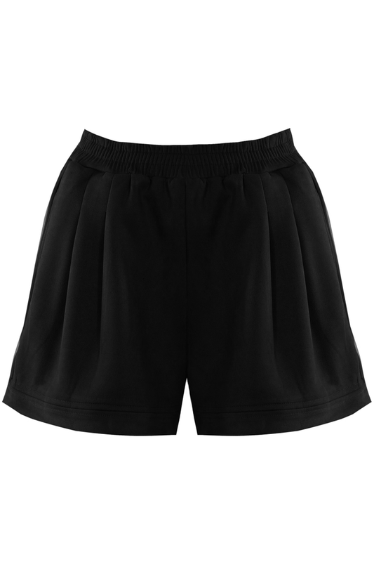 Black Faux Suede Runner Shorts