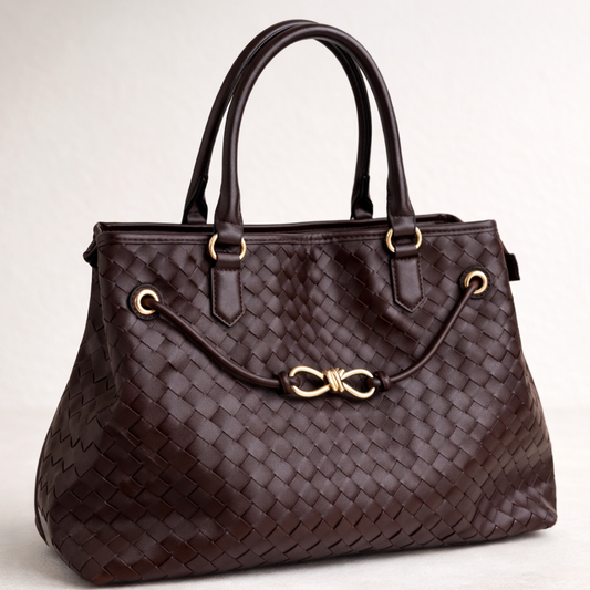 Maroon Textured woven bag