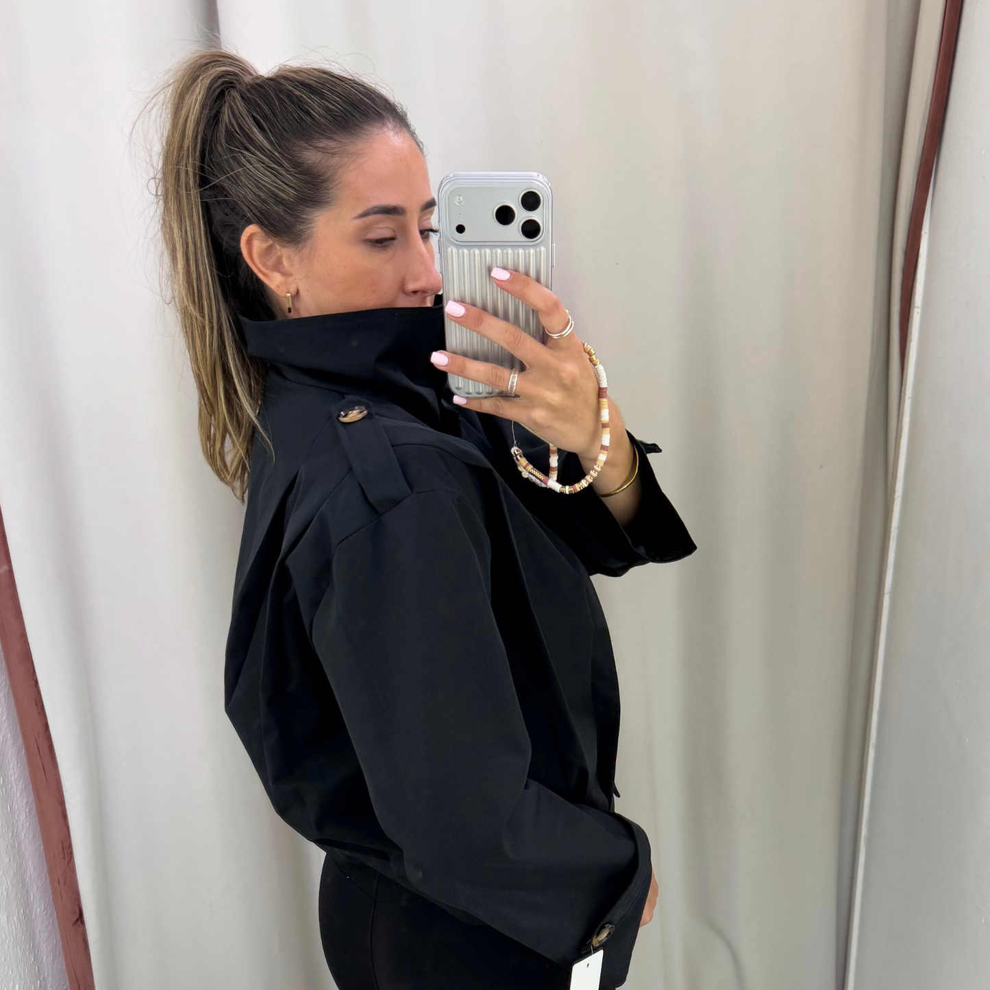 Black Cropped Utility Jacket