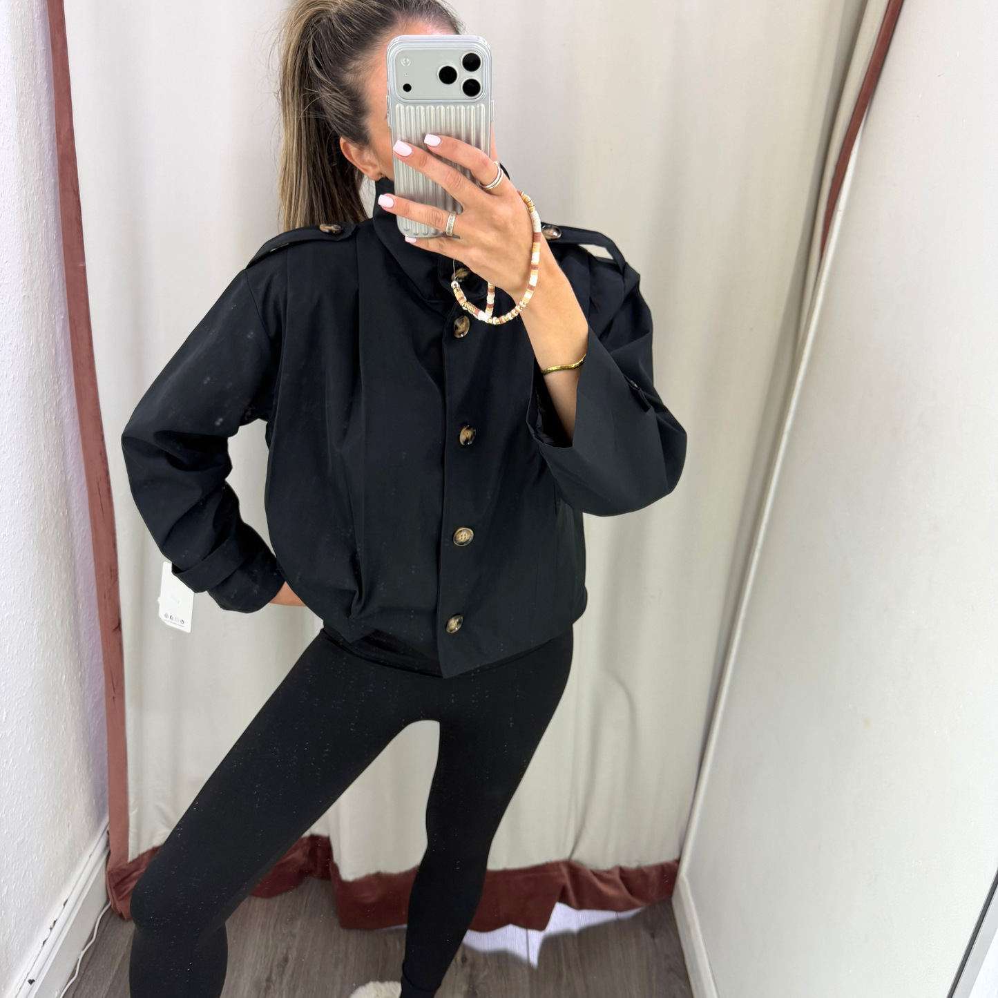 Black Cropped Utility Jacket