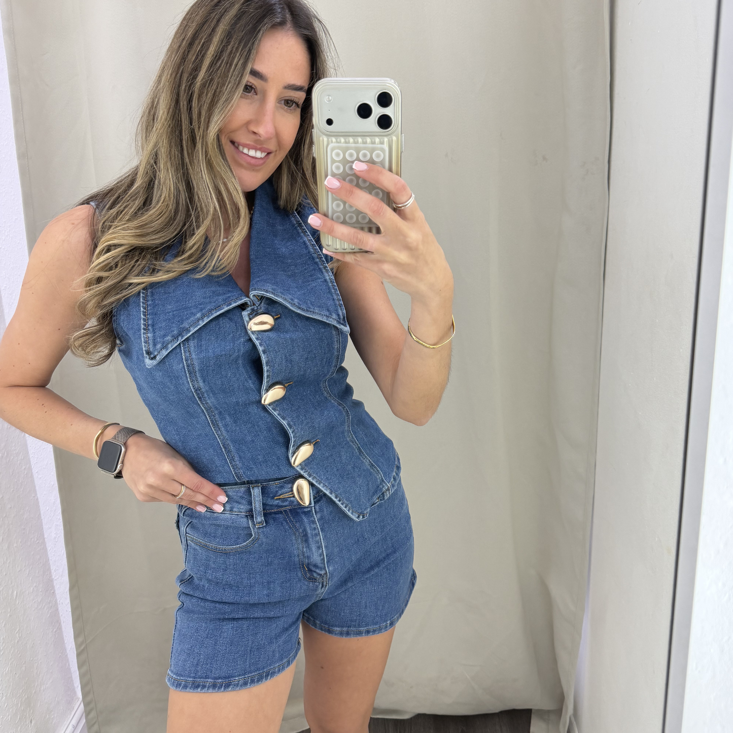 Denim Waistcoat Top