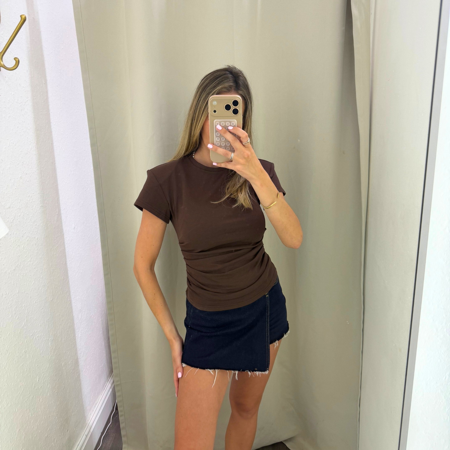 Essential Sculpt Tee – Chocolate Brown