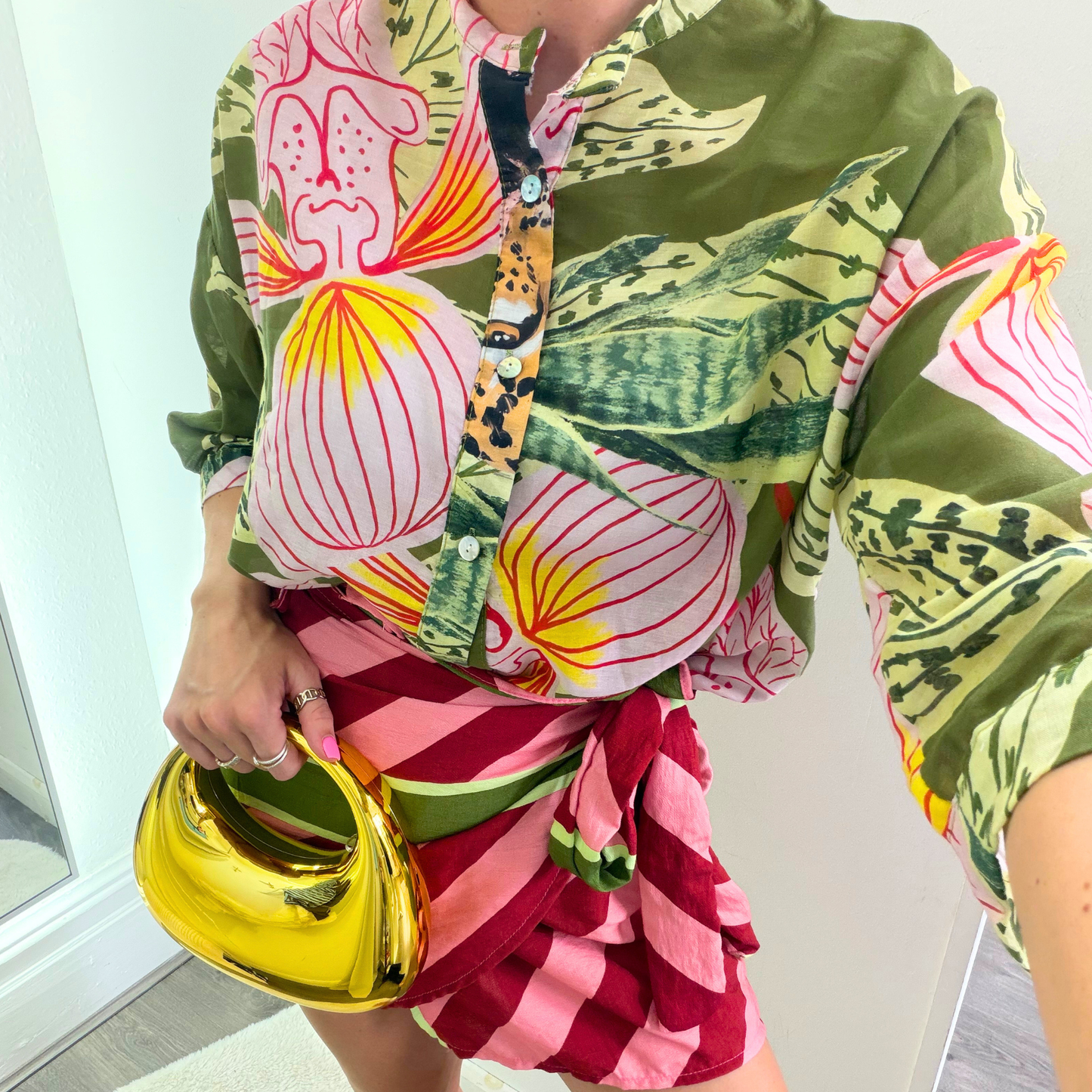 Tropical Botanical Oversized Shirt
