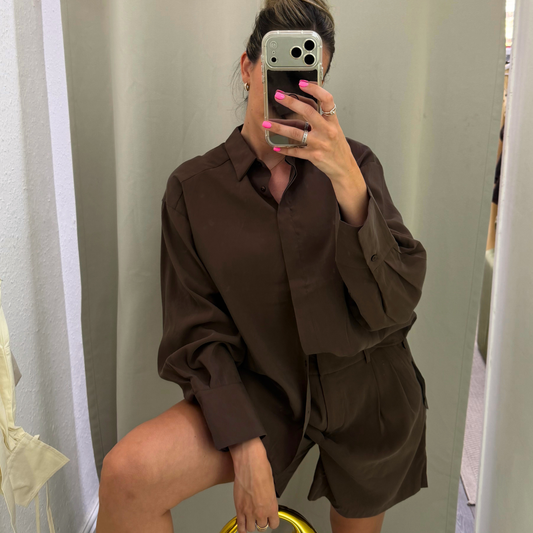 Brown Tailored Bermuda Shorts