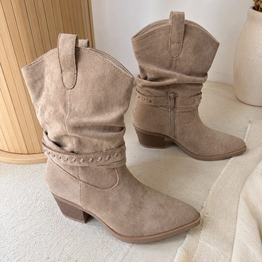 Taupe western cowboy boots