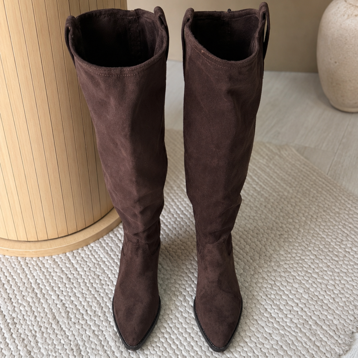 Chocolate Western Knee-High Boots