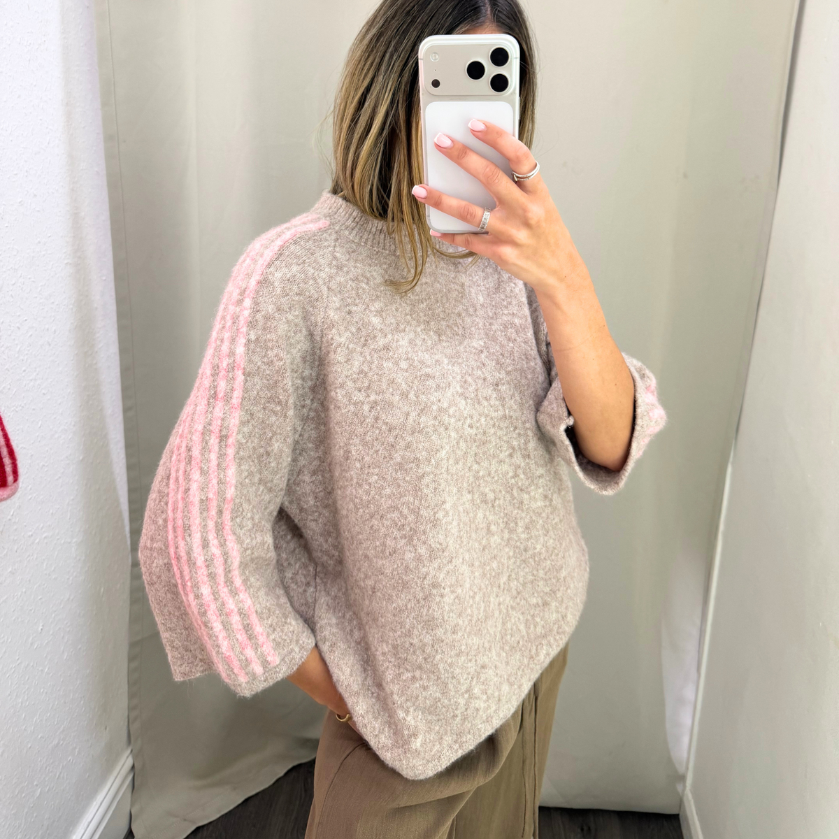 Sport Stripe Oversized Jumper