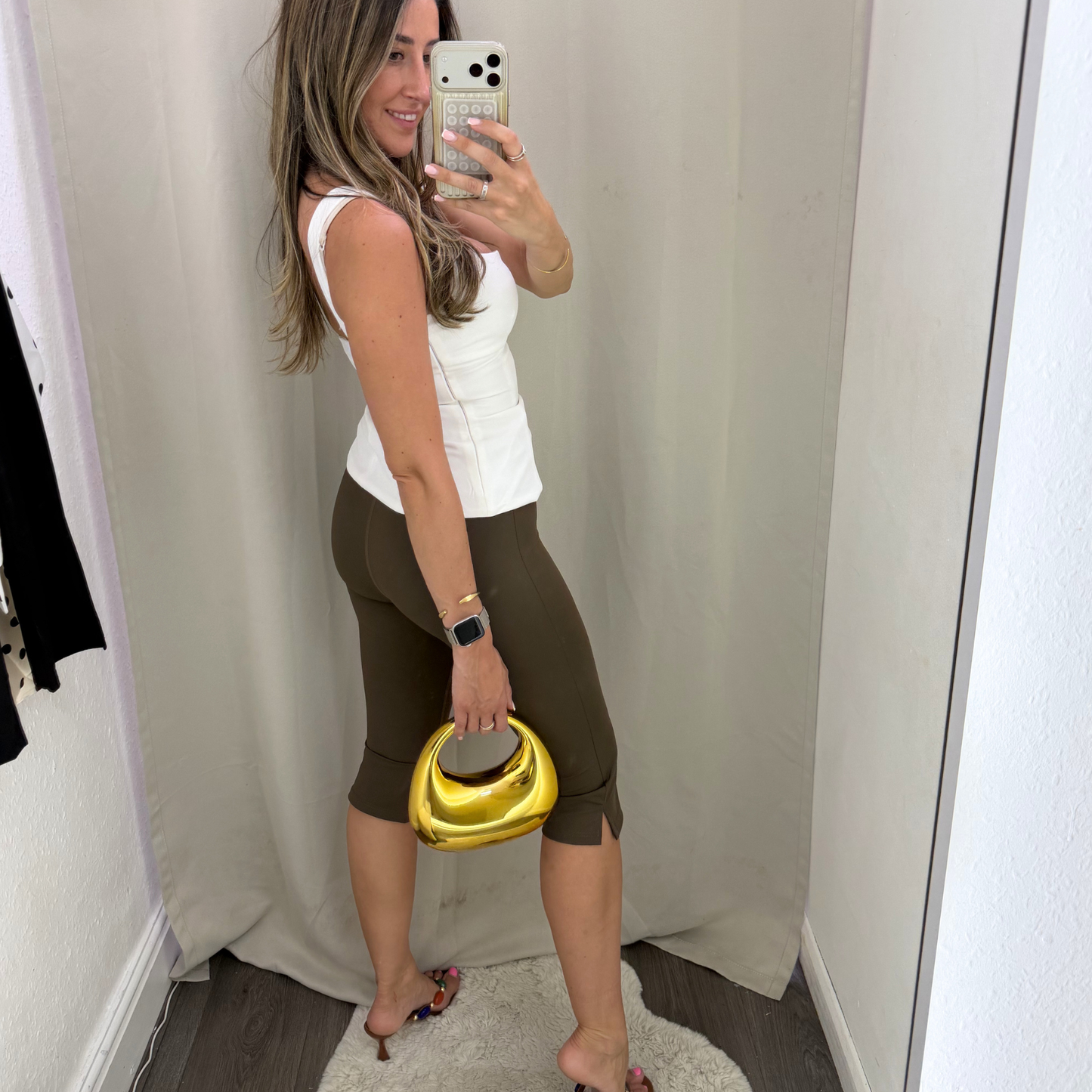 Seamless Capri Leggings - Black & brown